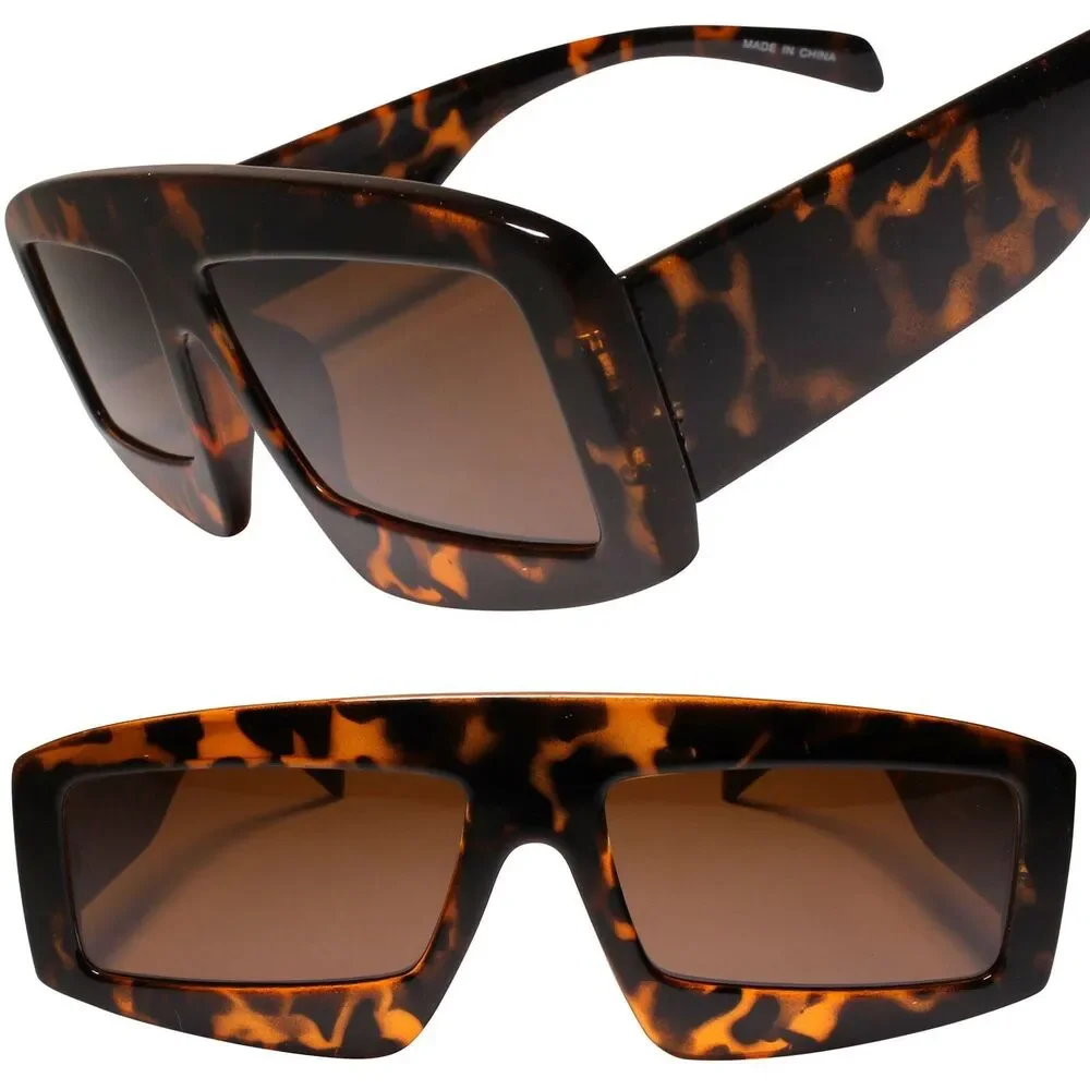 Kiss Flat Top Tortoise Square Sunglasses Vintage Hip Hop Streetwear